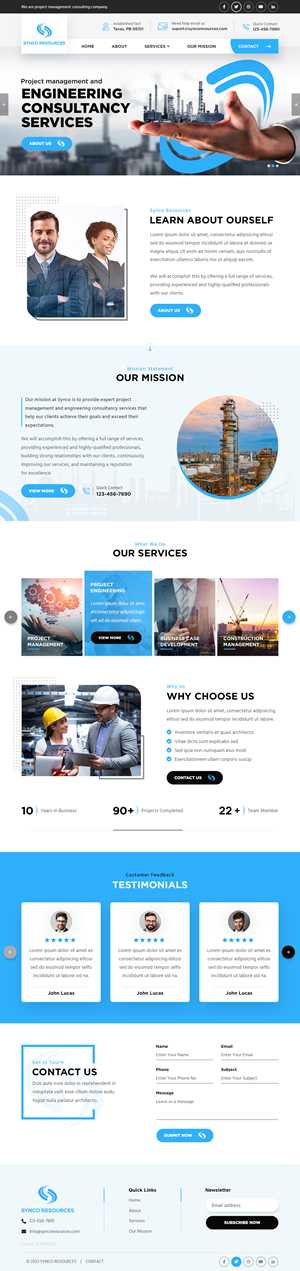 Web Design by sai.designer87 for SYNCO RESOURCES | Design #29888666