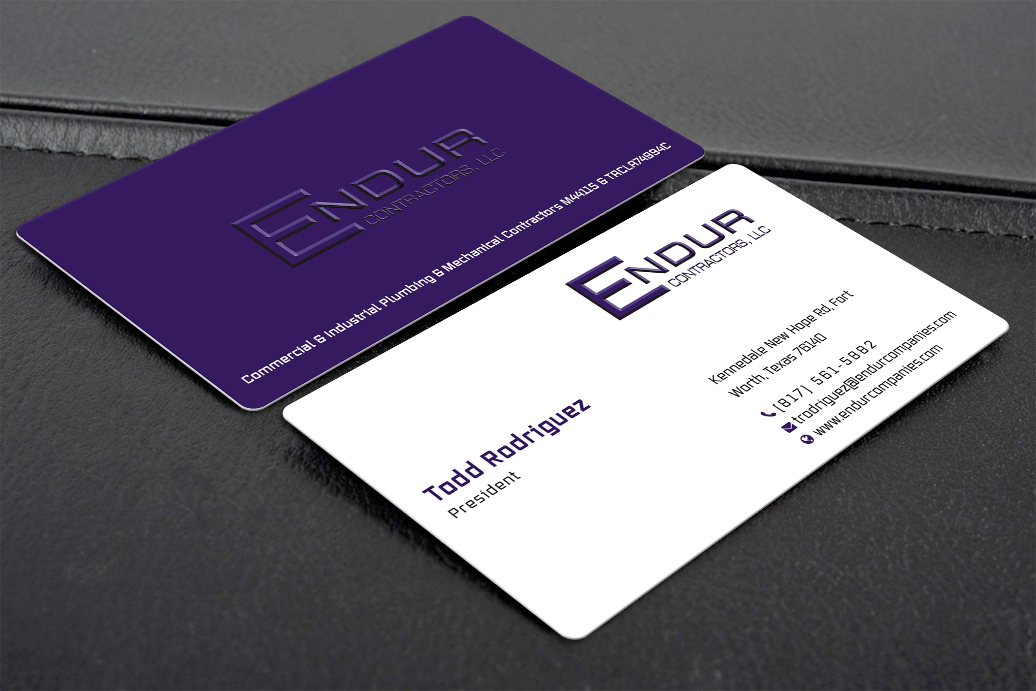 Business Card Design by Creative Moon Design for Endur Contractors, LLC | Design #29888418