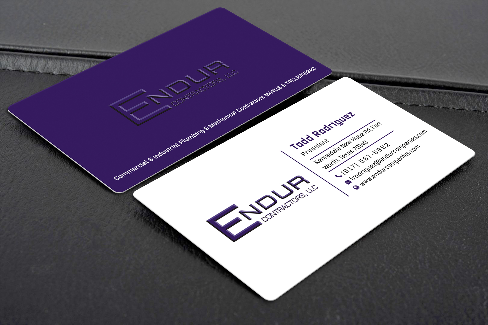 Business Card Design by Creative Moon Design for Endur Contractors, LLC | Design #29888419