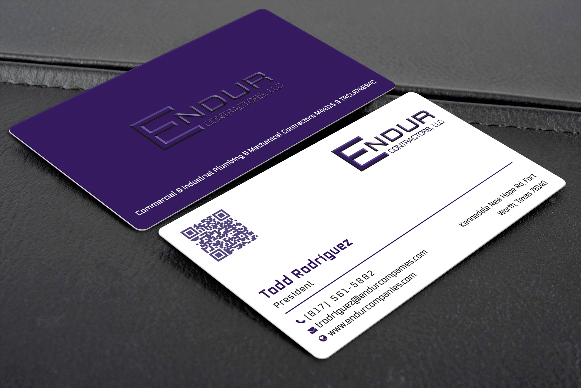 Business Card Design by Creative Moon Design for Endur Contractors, LLC | Design #29888421