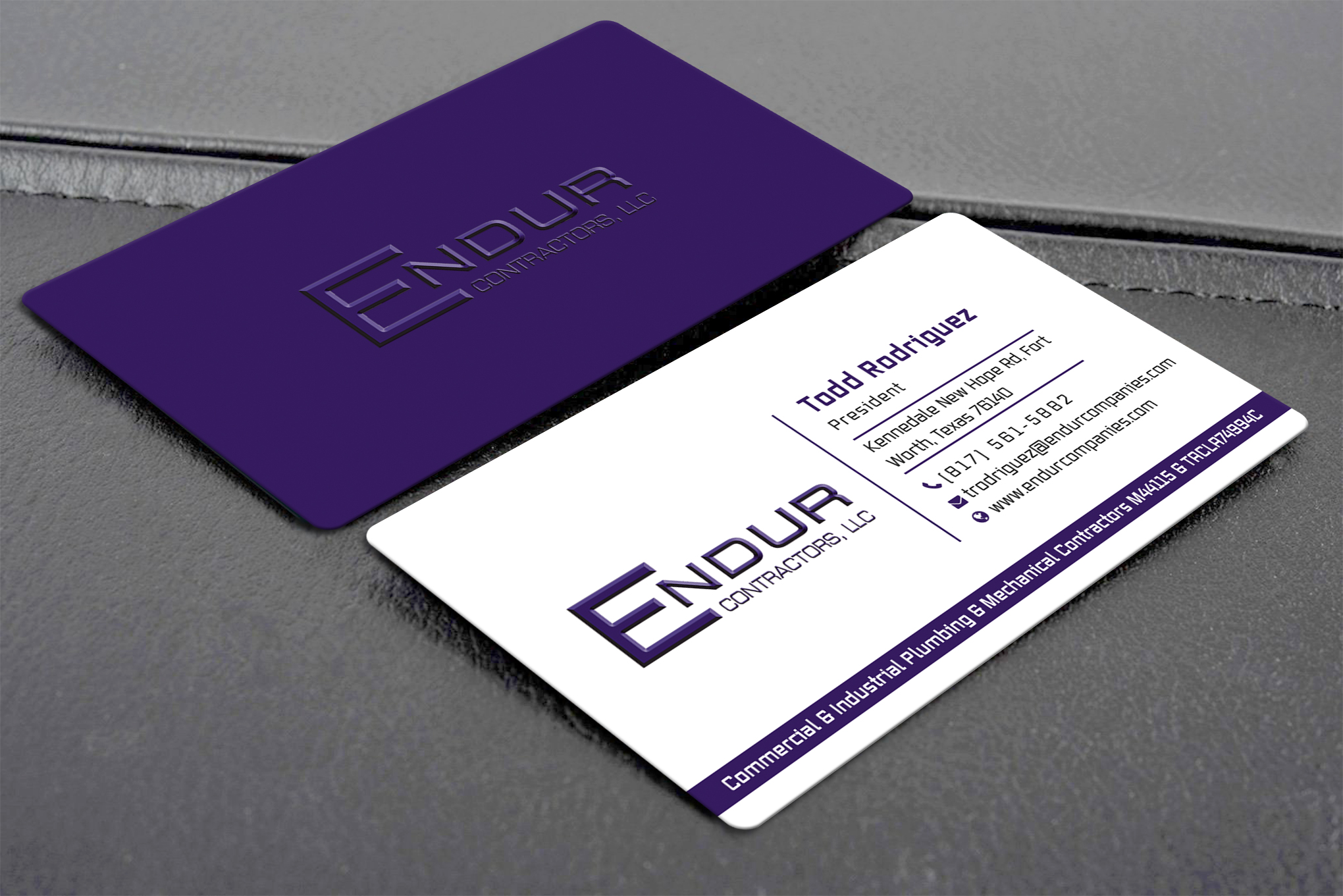 Business Card Design by Creative Moon Design for Endur Contractors, LLC | Design #29888422