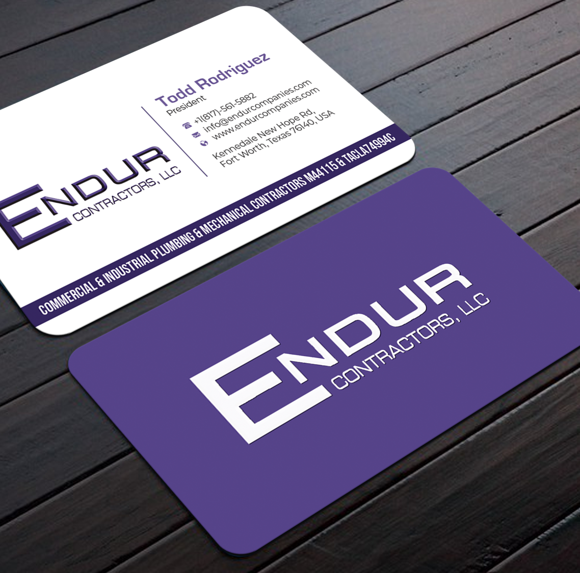 Business Card Design by Graphixpointt for Endur Contractors, LLC | Design #29887764
