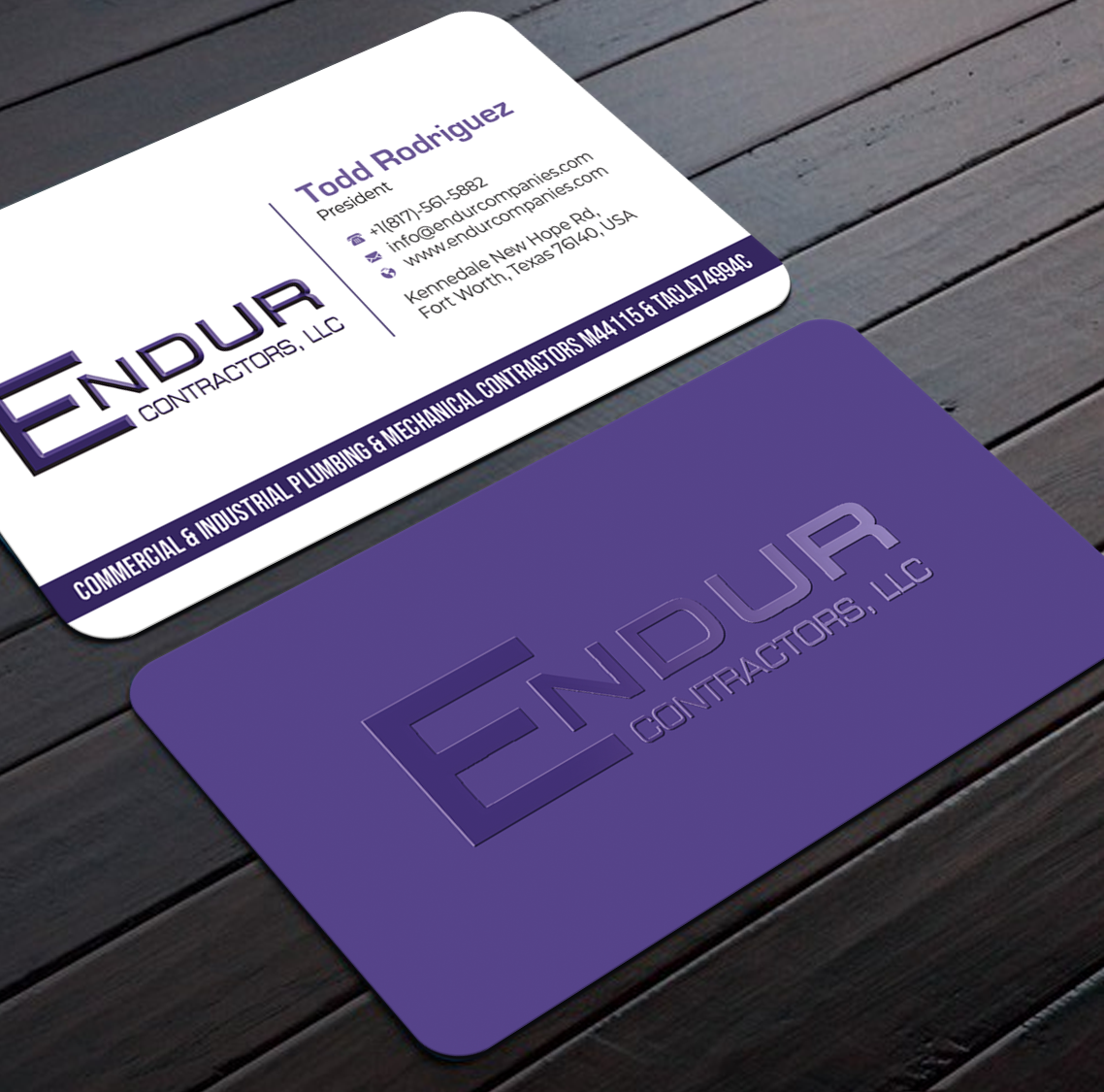 Design de Carte de Visite par Graphixpointt pour Endur Contractors, LLC | Design #29887765
