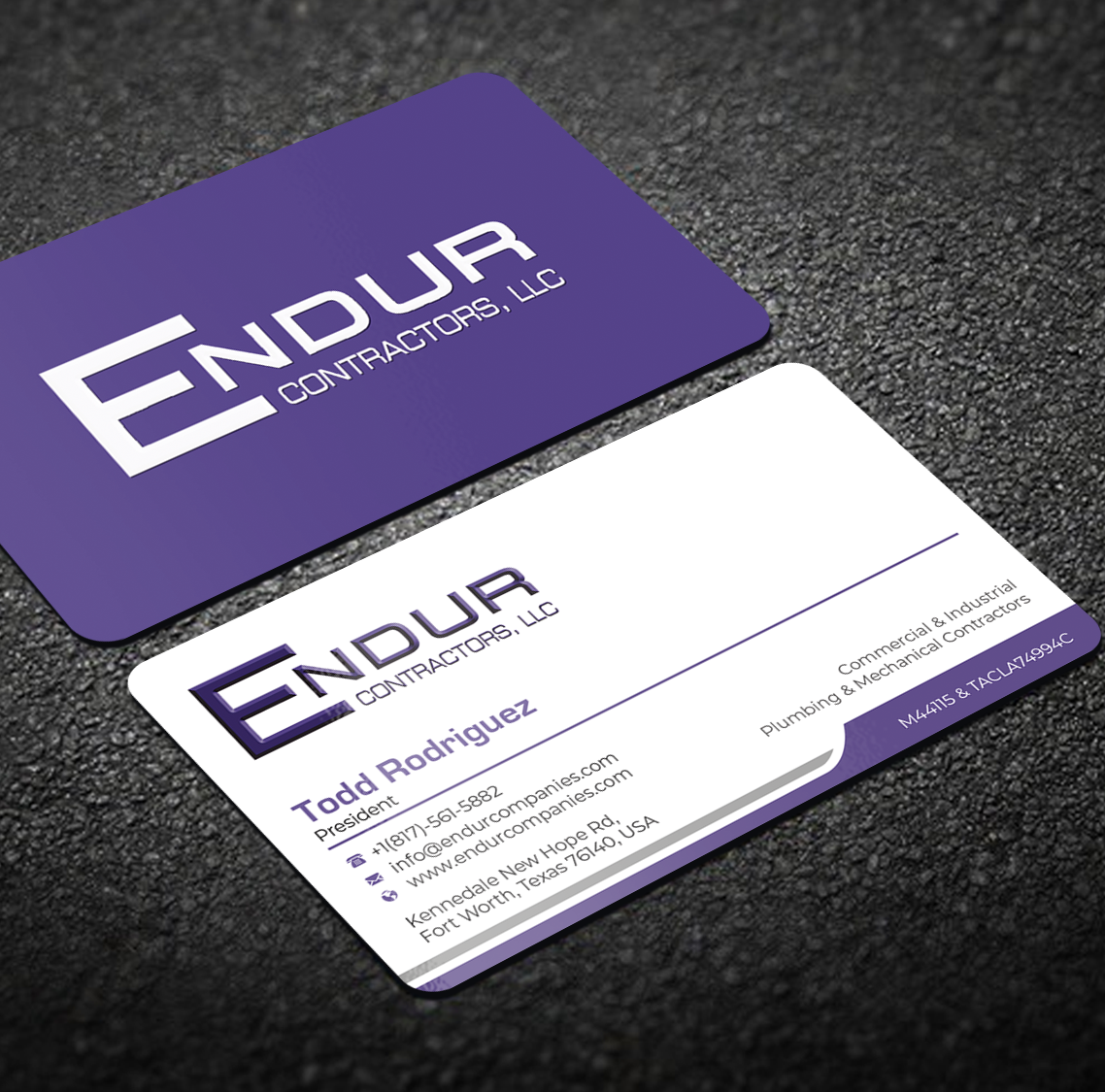 Business Card Design by Graphixpointt for Endur Contractors, LLC | Design #29887921