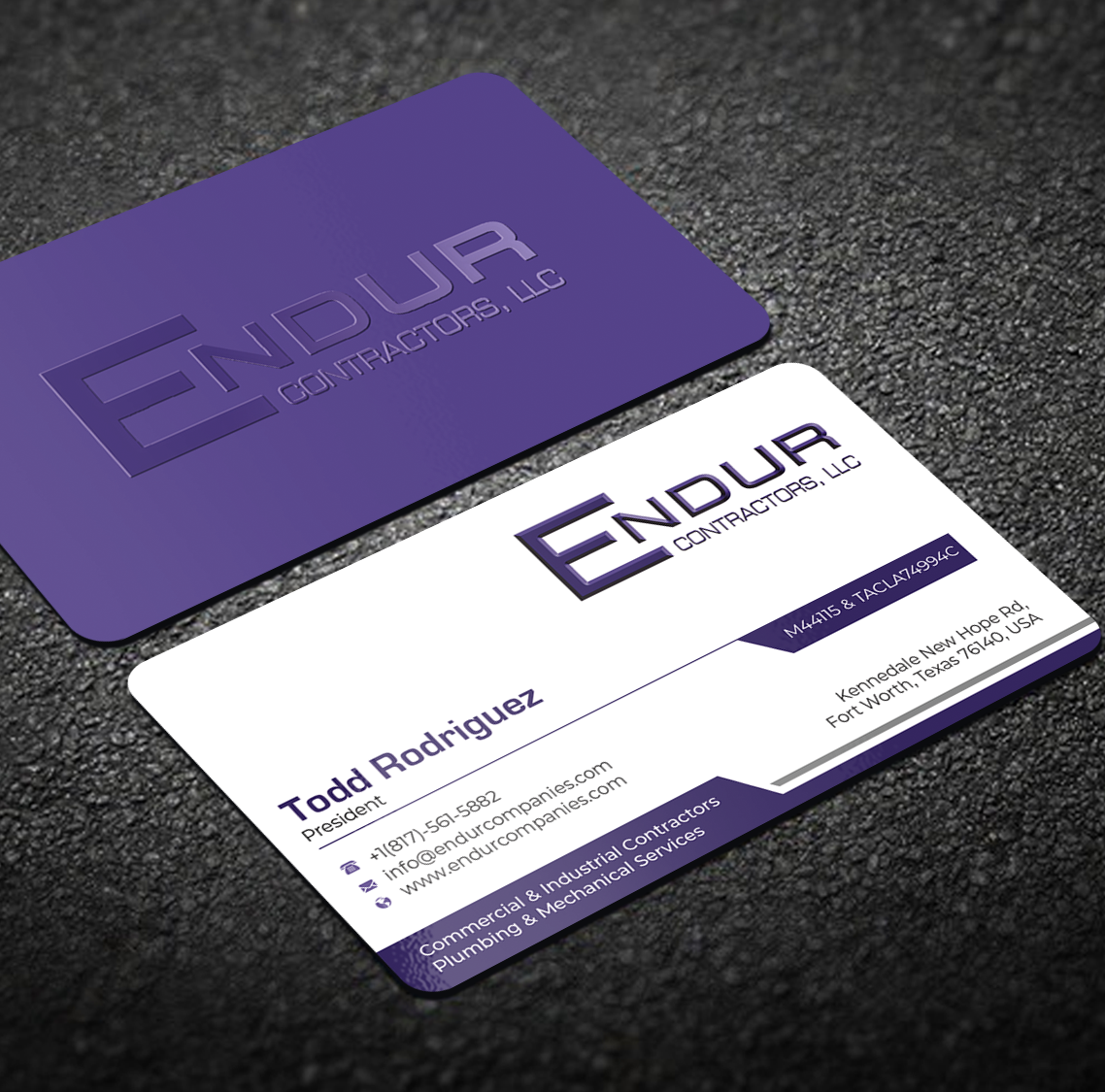 Business Card Design by Graphixpointt for Endur Contractors, LLC | Design #29888035