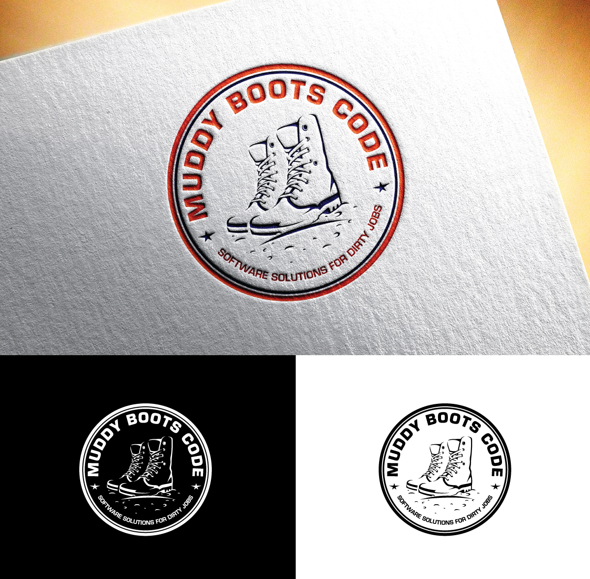 Logo Design by Logo Stock for Muddy Boots Code | Design #29914989
