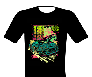 "Cyberpunk-Inspired RC Racing T-Shirt Design for KOC, RC Vision and DDRC.TV