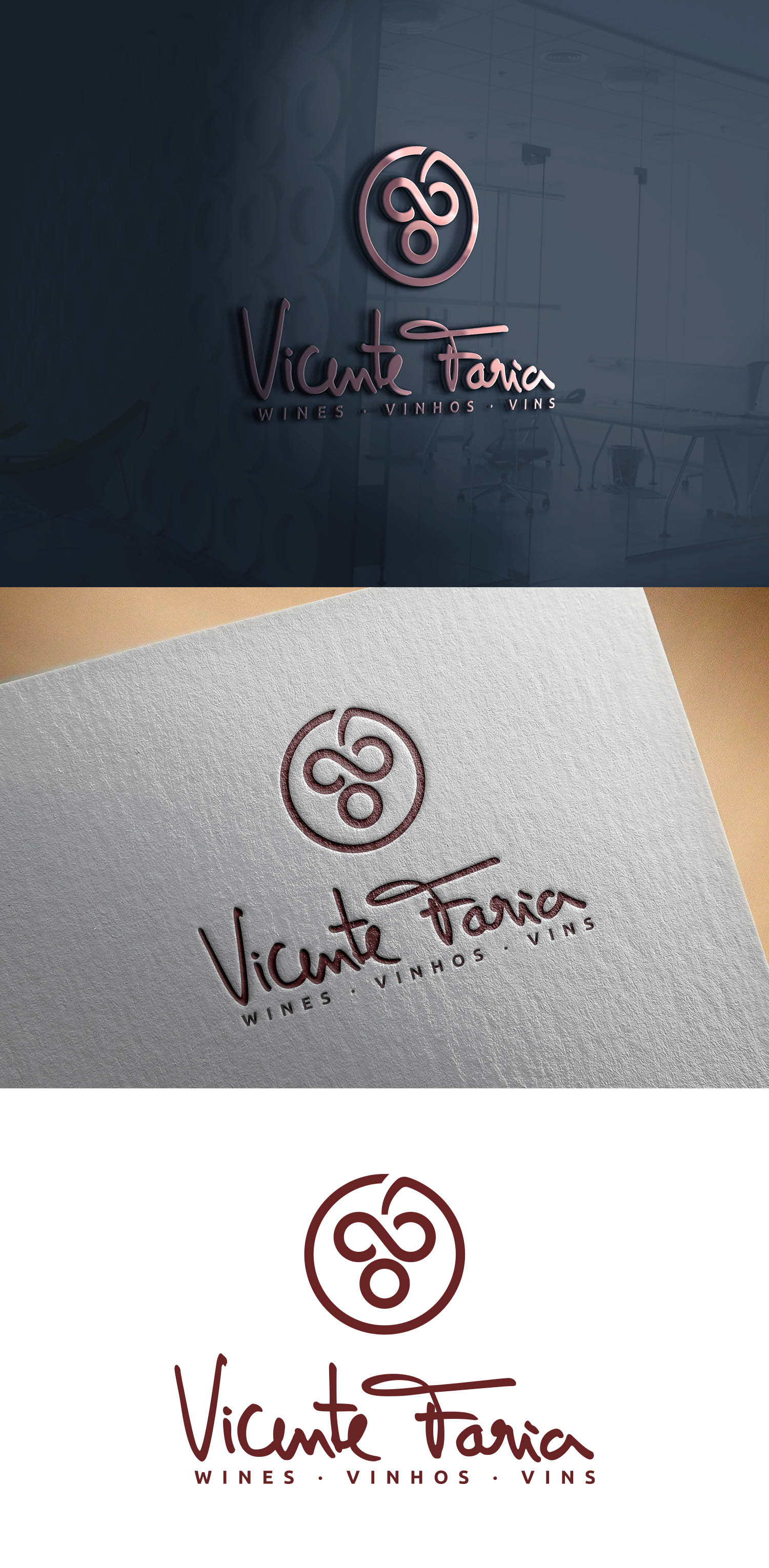 Logo Design by sariaka for Vicente Faria Vinhos S.A. | Design #29988599