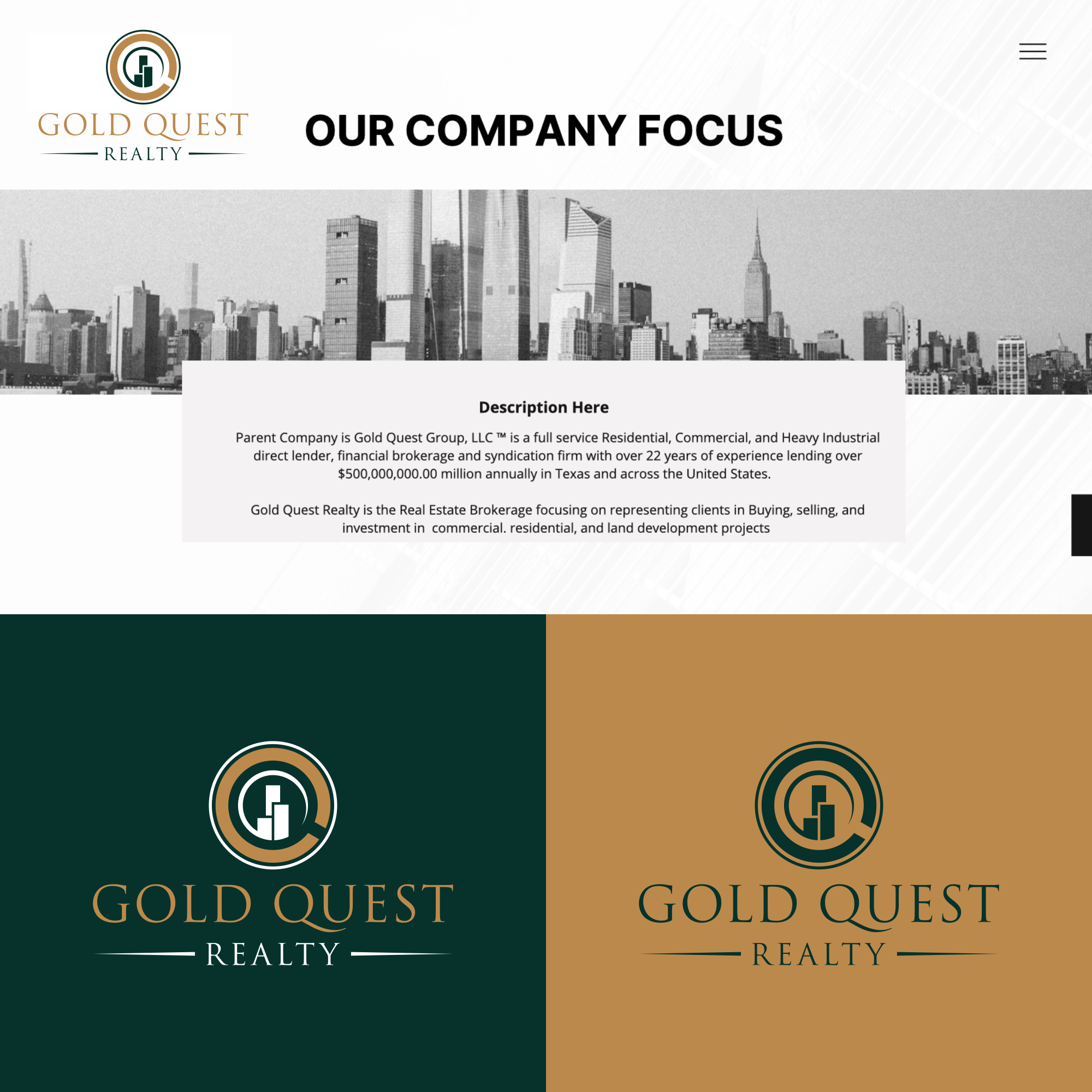 Logo Design by Masio_ for Gold Quest Realty  | Design #29979473