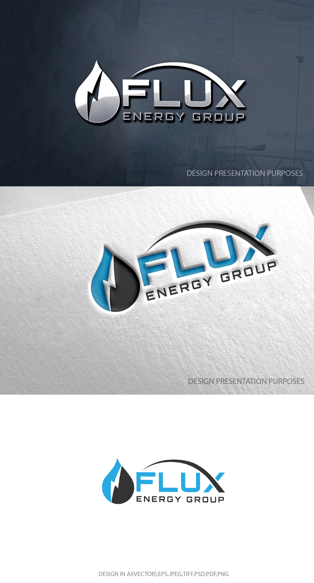 Logo Design by zebronicgraphic for Flux Energy Group, Inc. | Design #29958313