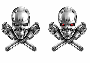 Terminator T800 Skull and Crossbones