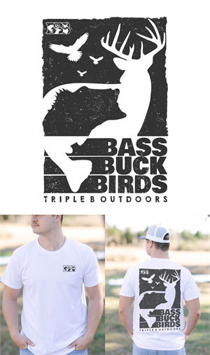 T-shirt Design by DoppelGanger Studio for Bass, Bucks, And Birds | Design: #29986392