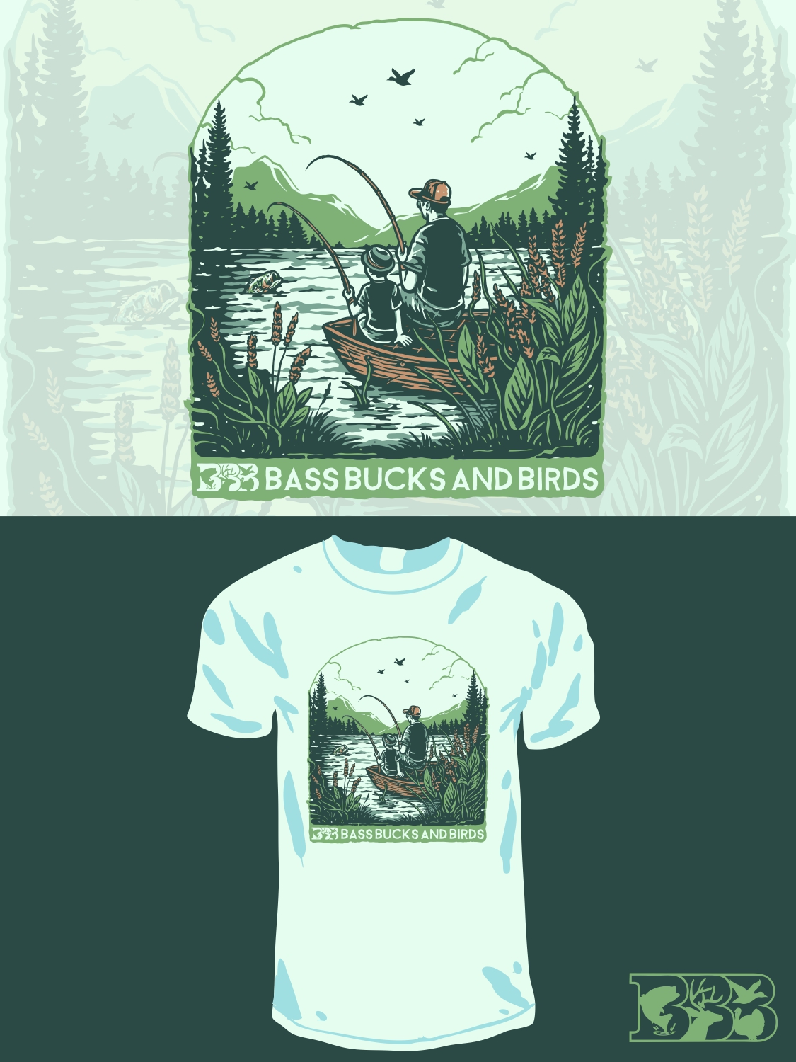 Diseño de Camiseta por krizvector para Bass, Bucks, And Birds | Diseño #29970760