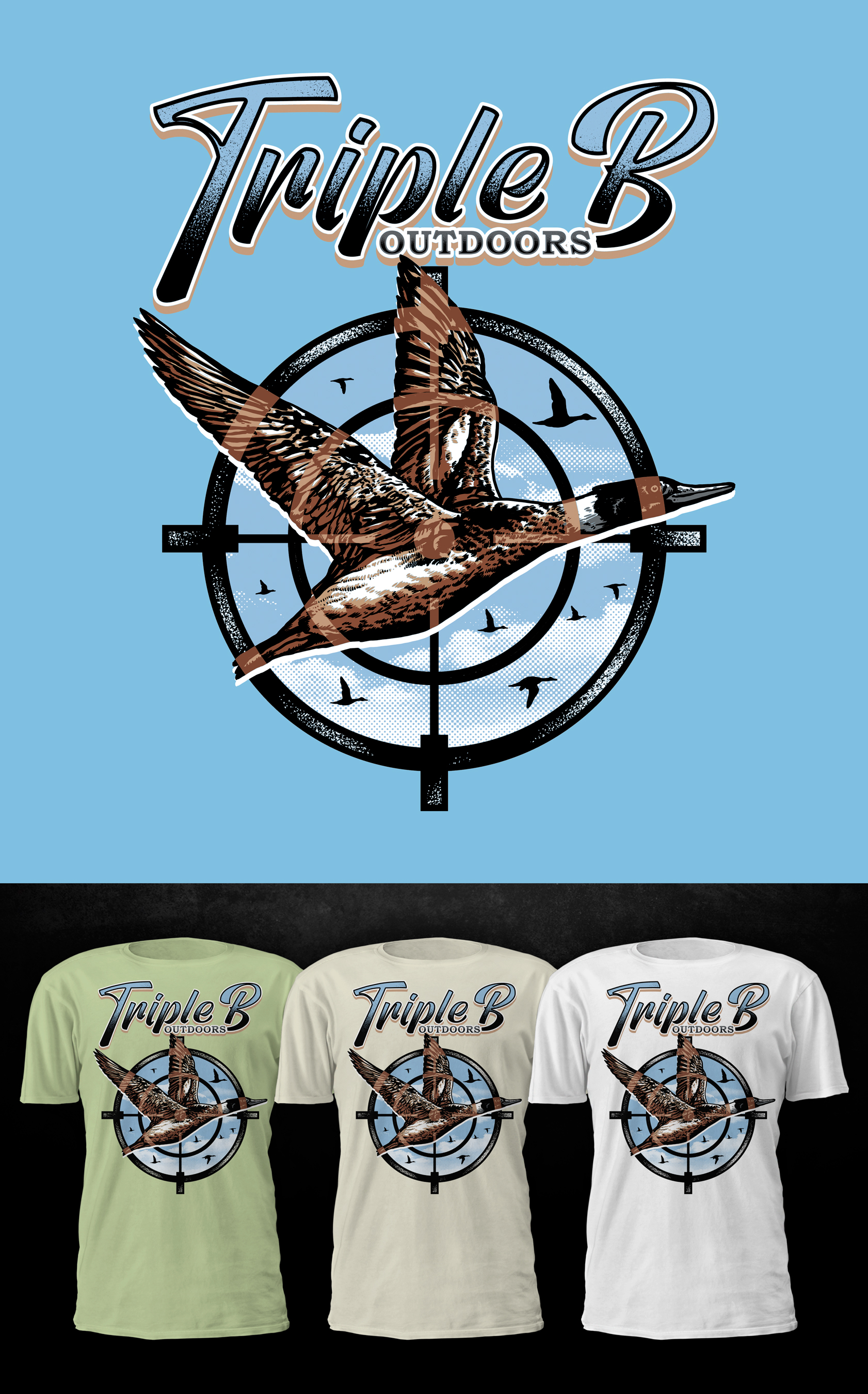 T-shirt Design by D'Mono for Bass, Bucks, And Birds | Design #29987534