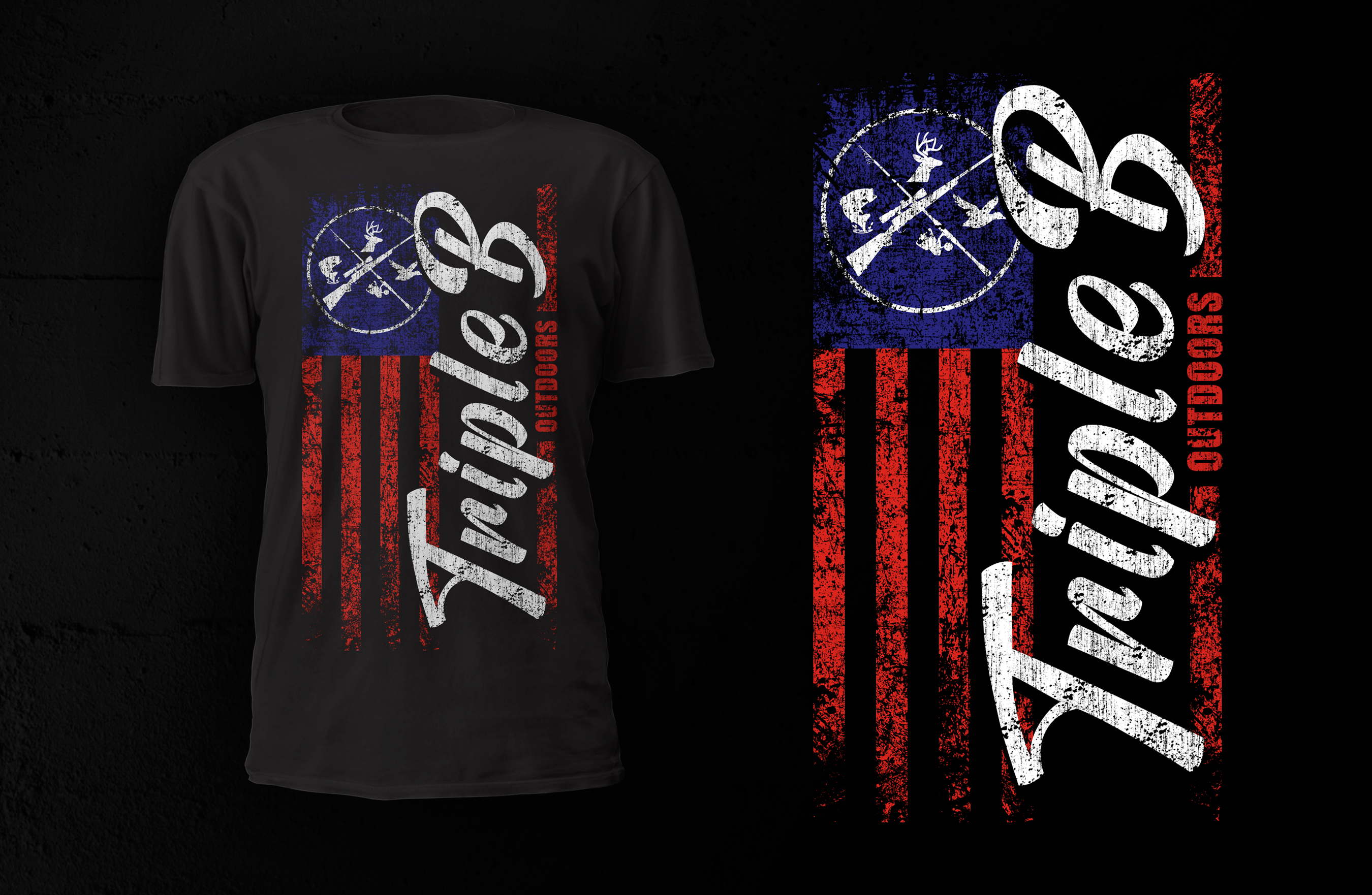 T-shirt Design by D'Mono for Bass, Bucks, And Birds | Design #30000199