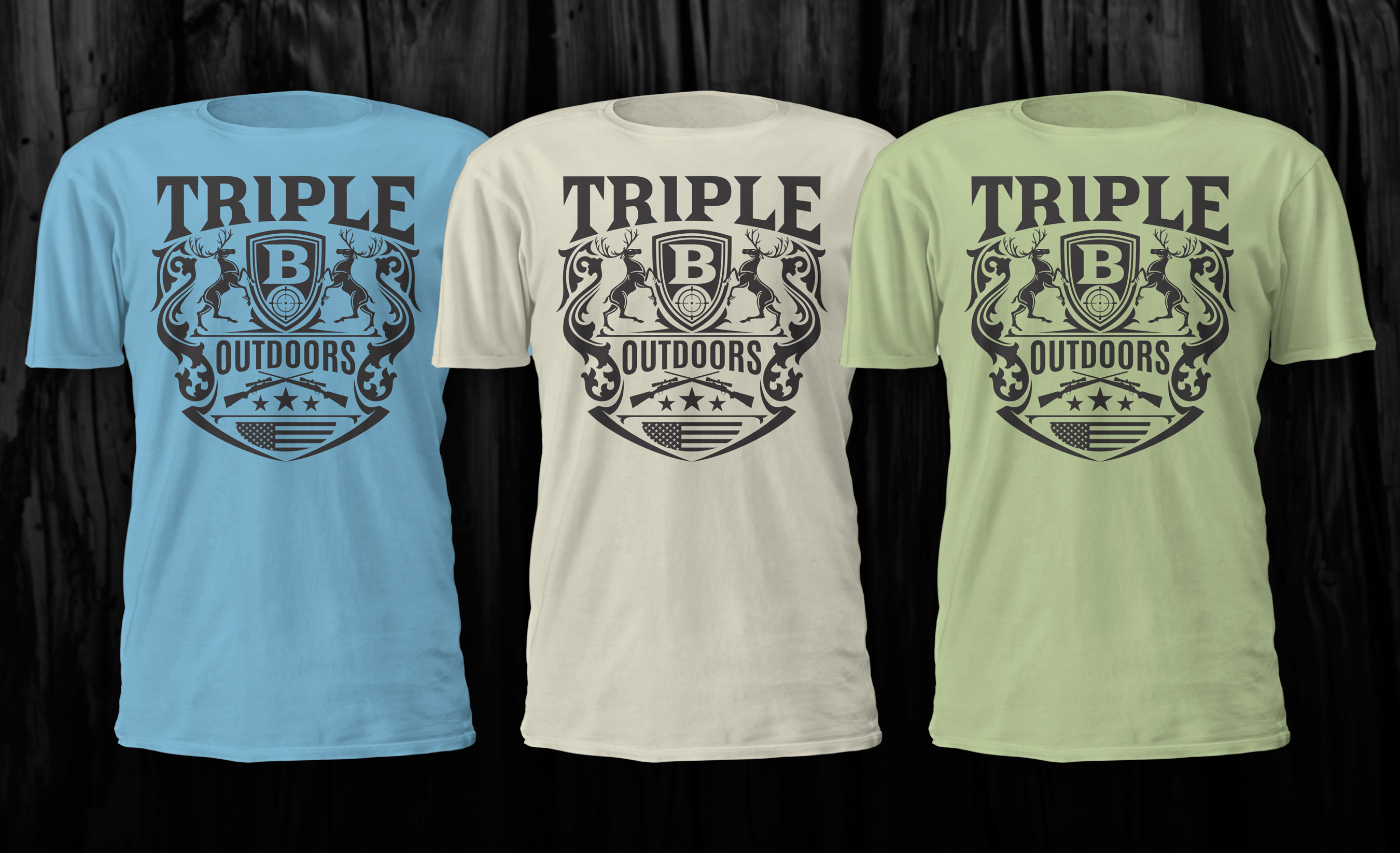 T-shirt Design by D'Mono for Bass, Bucks, And Birds | Design #30016005