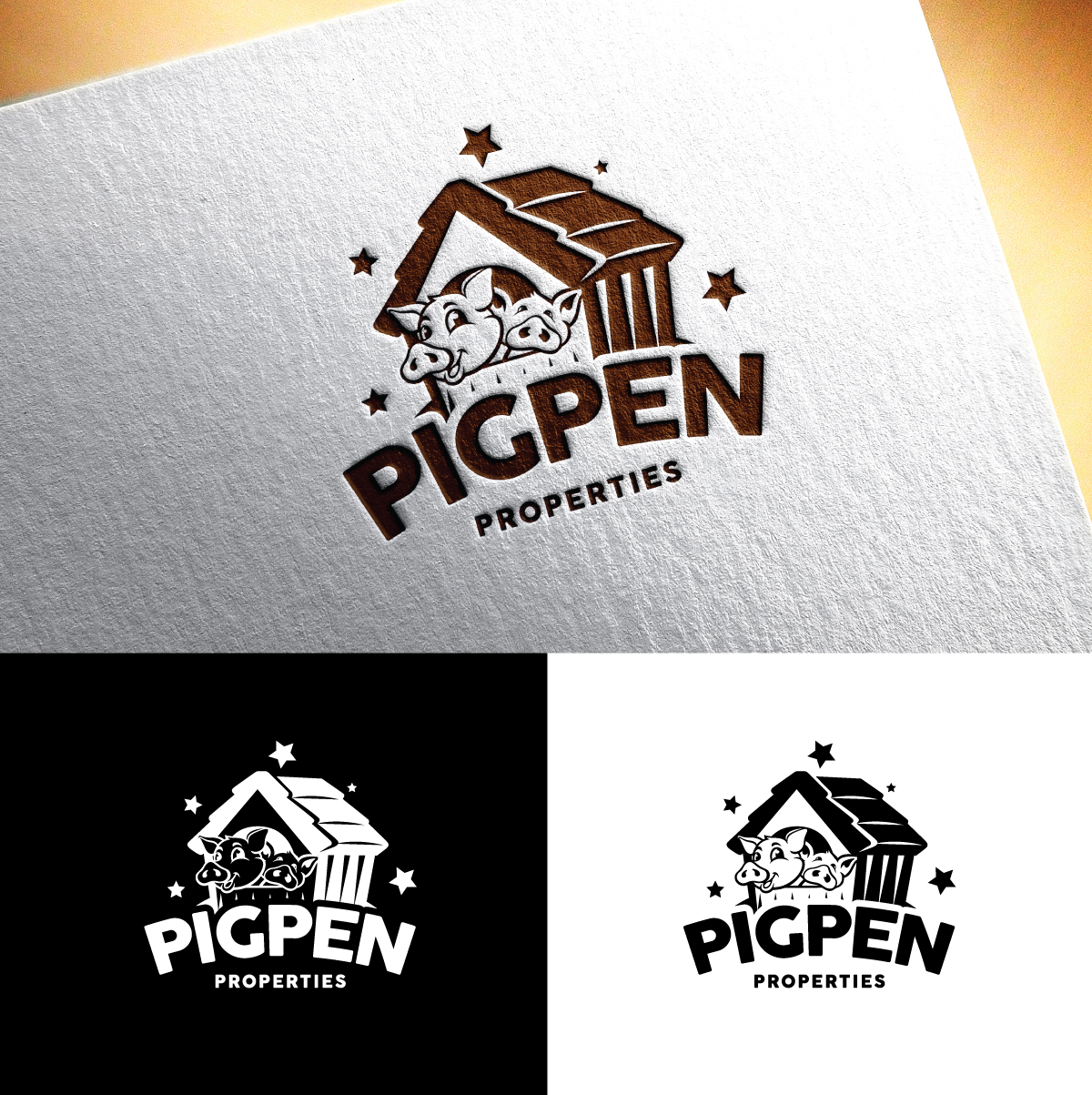 Logo Design by Logo Stock for Pigpen Properties | Design #30000745