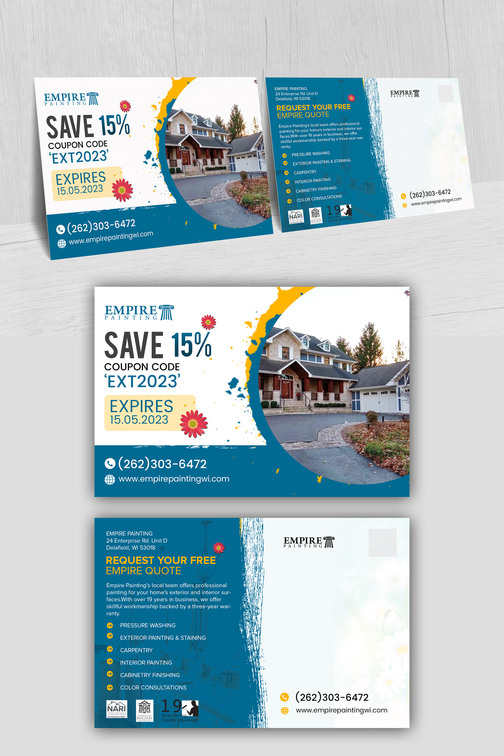 Diseño de Postal por Design Motion para Empire Painting | Diseño #30000124
