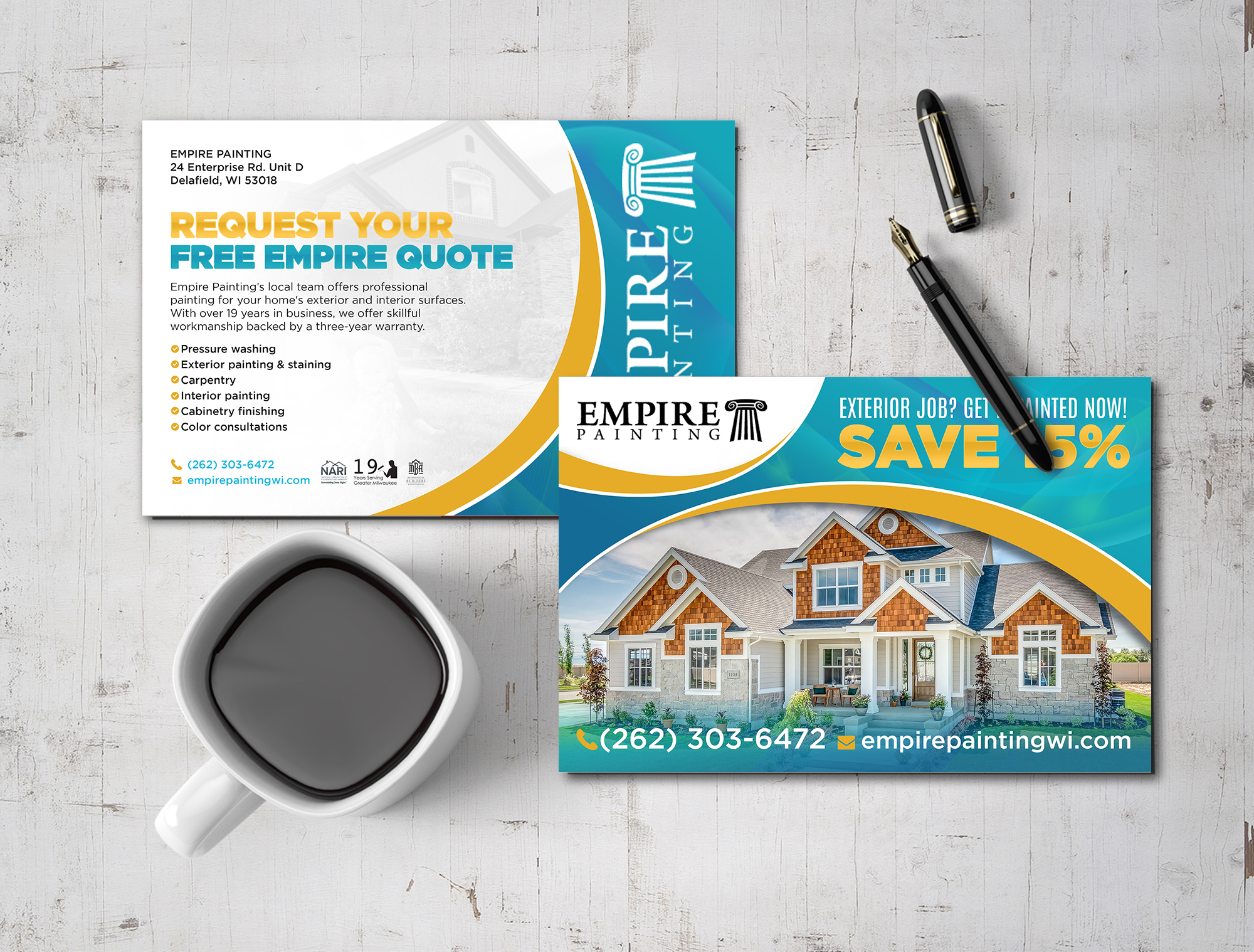 Postcard Design by Sun Creative for Empire Painting | Design #30032633