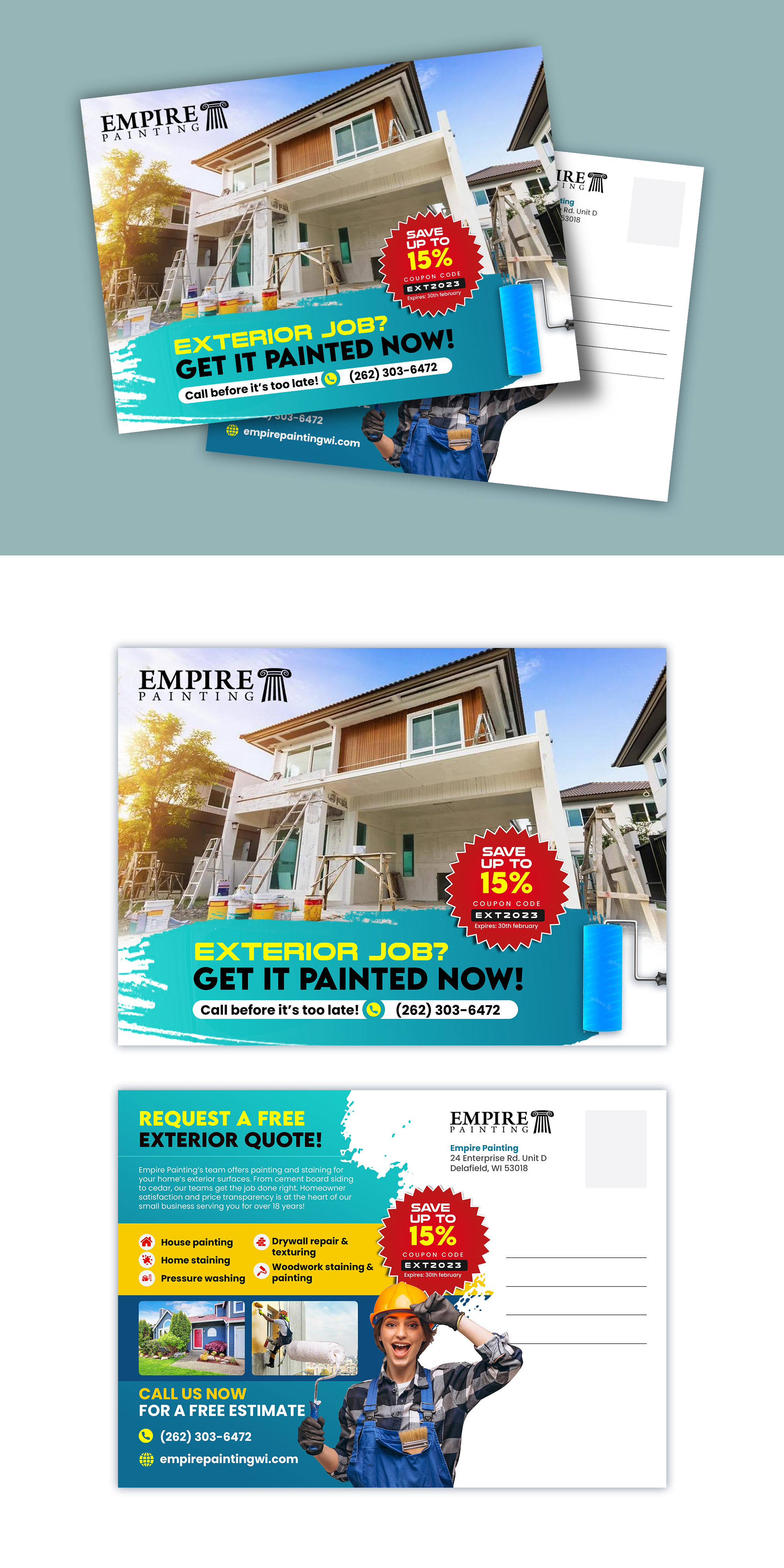 Diseño de Postal por debdesign para Empire Painting | Diseño #30006143