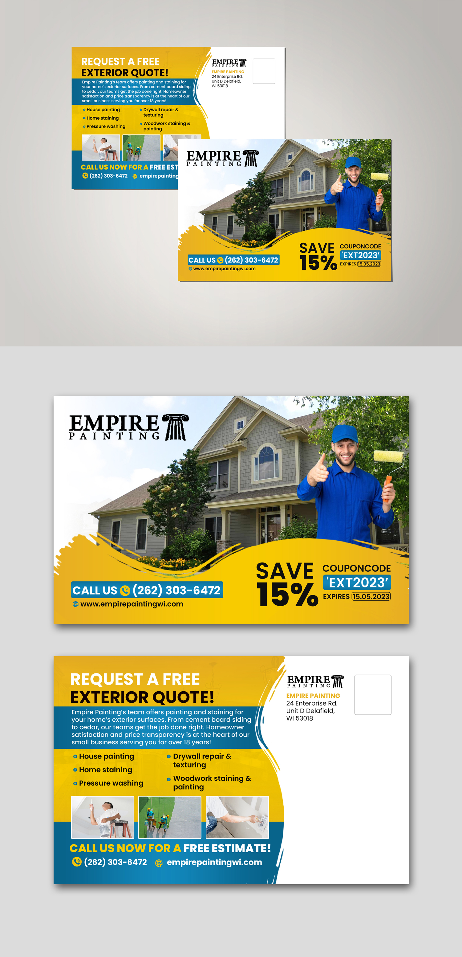Design de Carte Postale par debdesign pour Empire Painting | Design #30006994