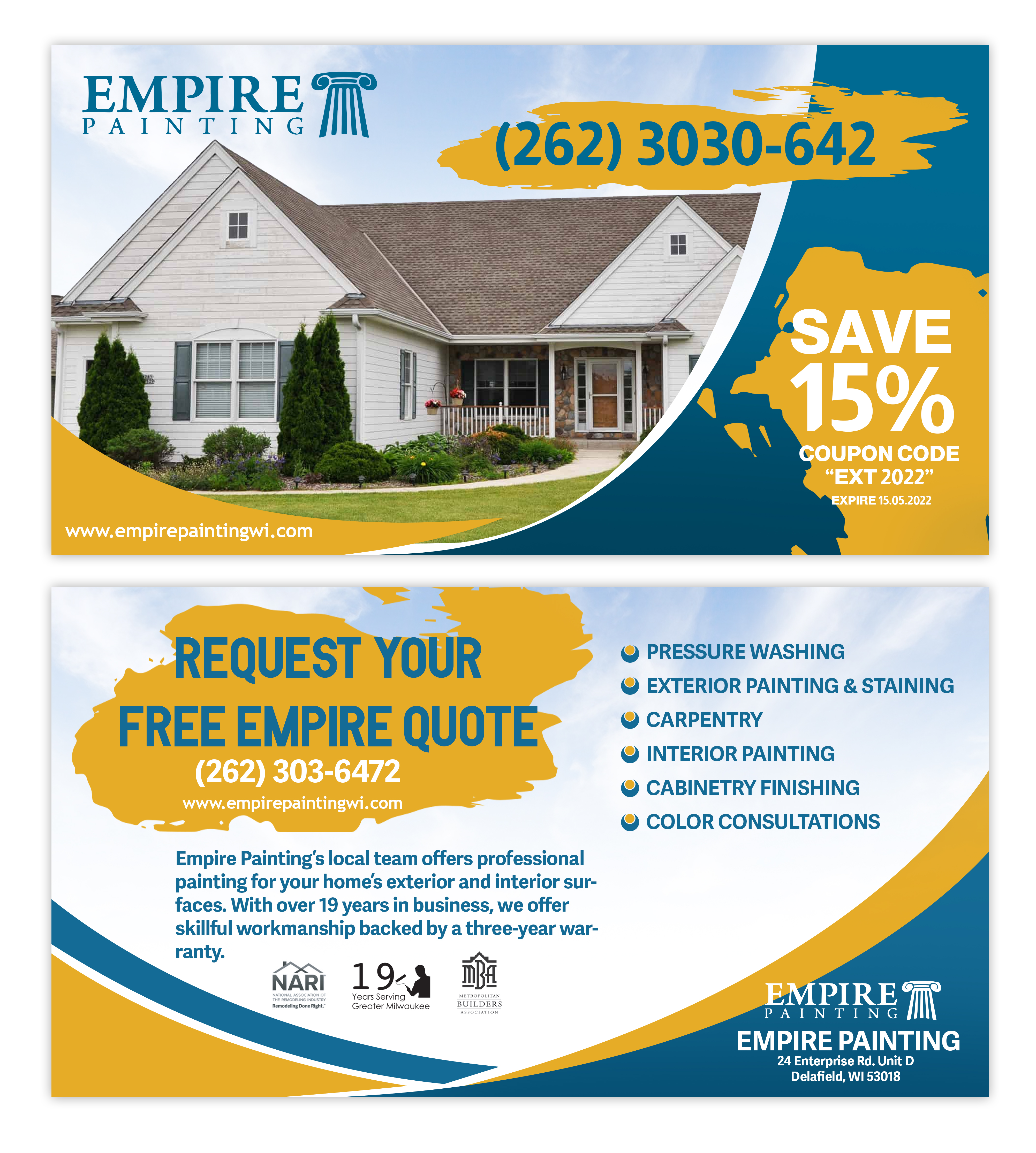 Postkarten-Design von Black Machine Grafx für Empire Painting | Design #29997487