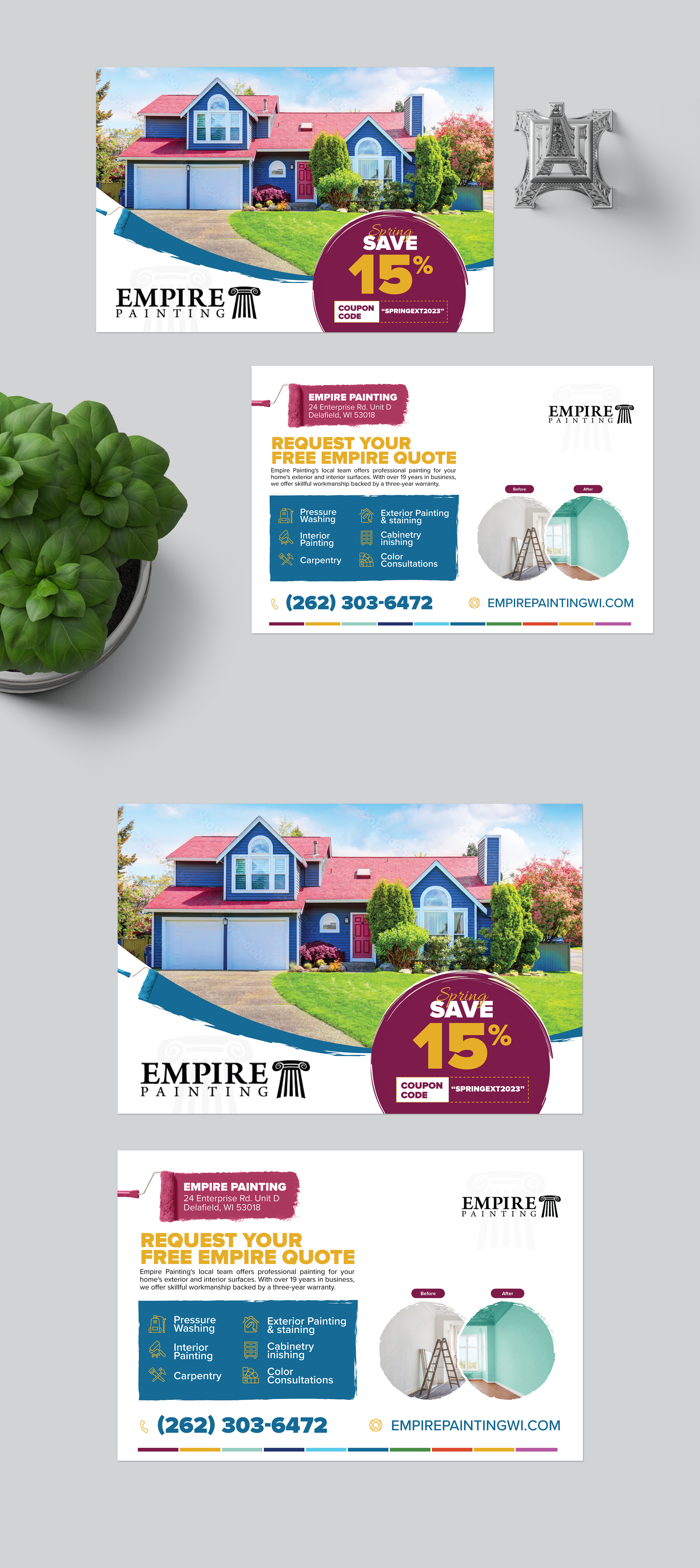 Design de Carte Postale par vcreatived pour Empire Painting | Design #30006126