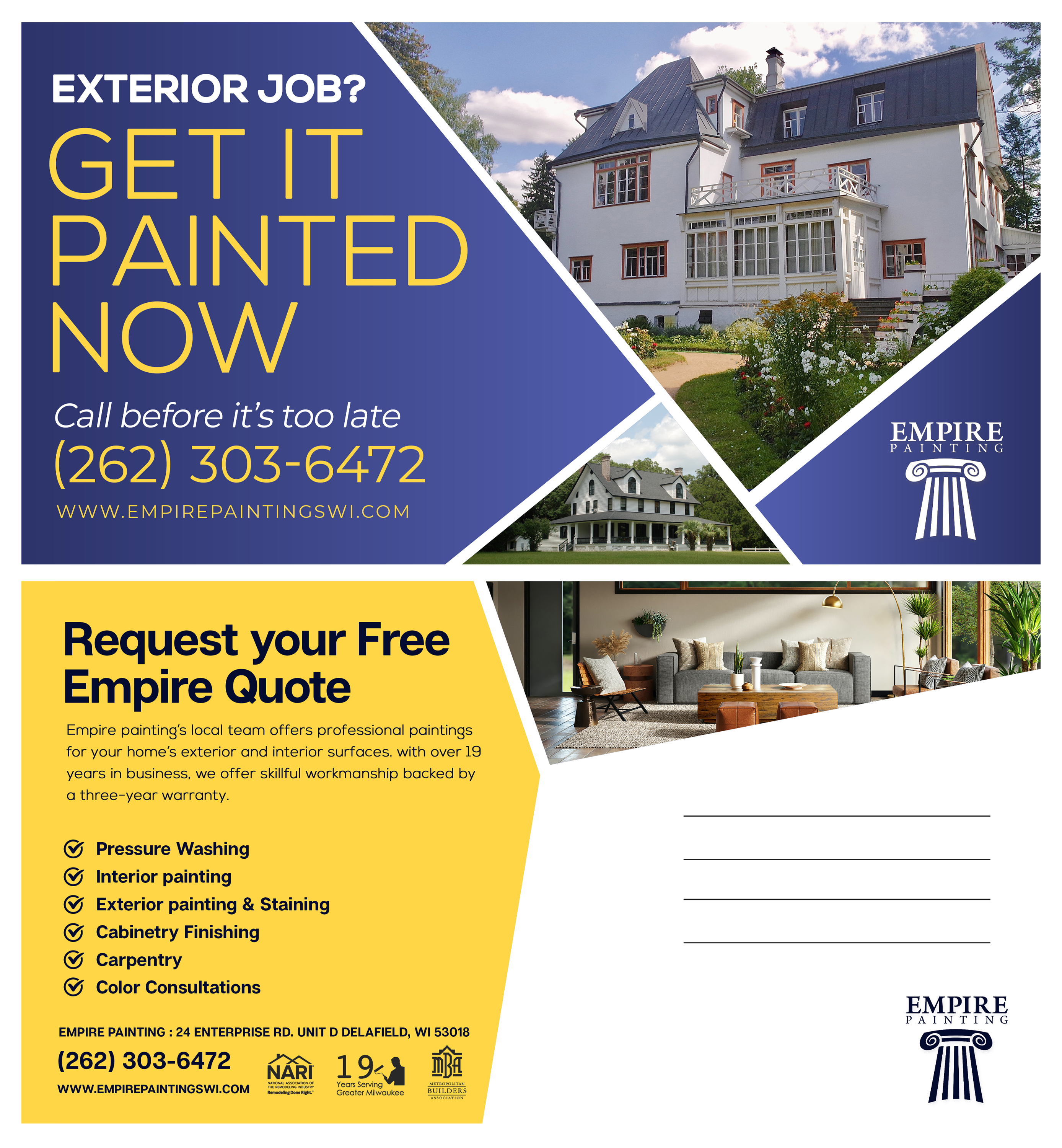 Diseño de Postal por aj para Empire Painting | Diseño #30013324