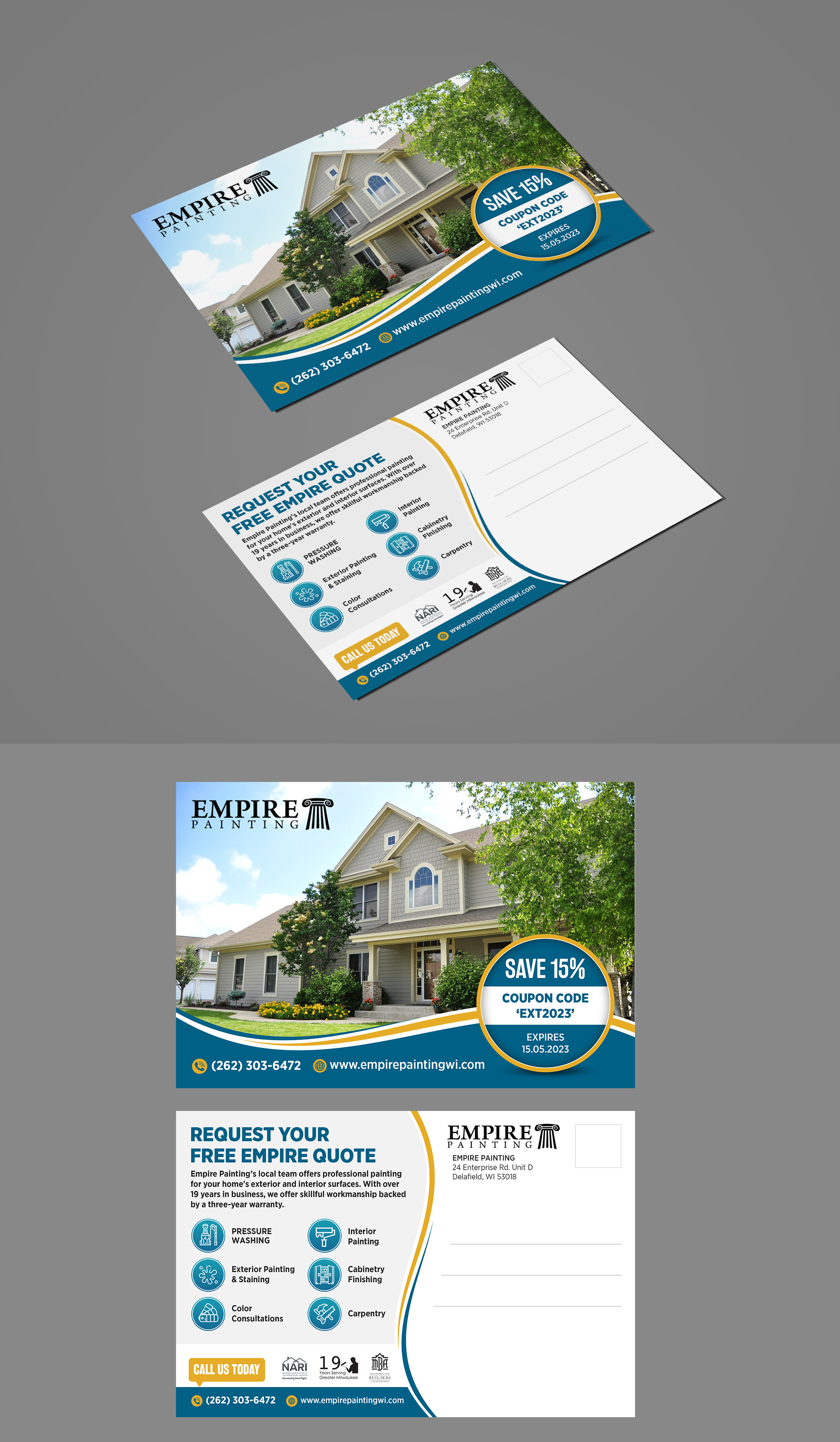 Postkarten-Design von GraphicsGuru für Empire Painting | Design: #30022053