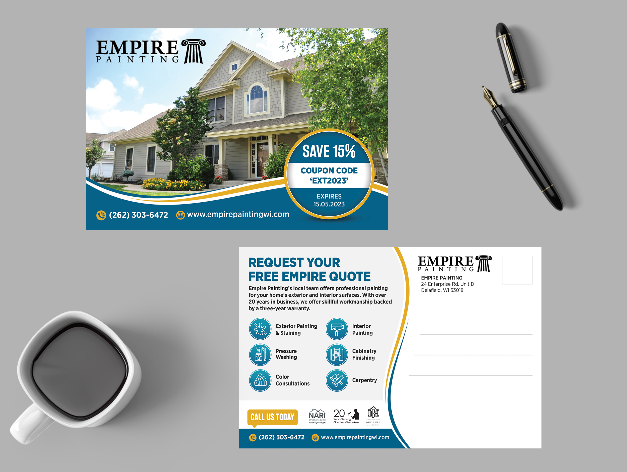Design de Carte Postale par GraphicsGuru pour Empire Painting | Design #30078482