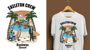 Business professional  skeleton surfers