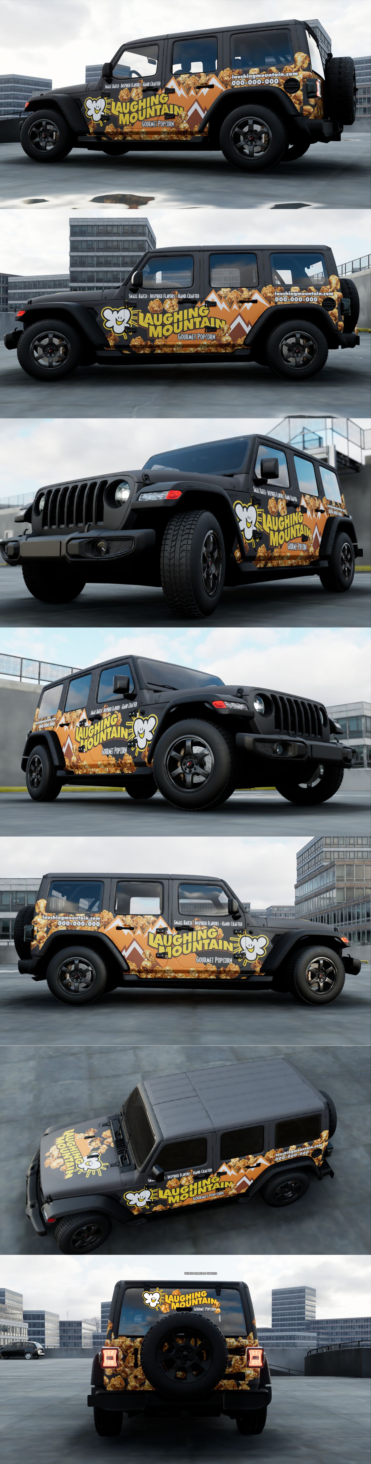 Car Wrap-Design von VEDG für Laughing Mountain Gourmet Popcorn | Design #30018315