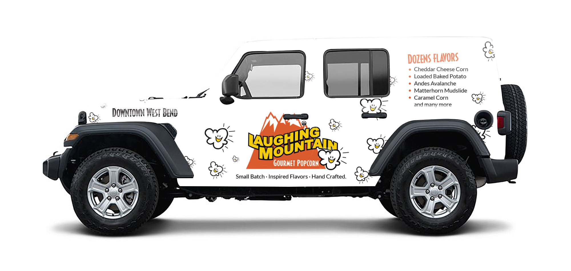 Car Wrap-Design von Abdulmumin Imam für Laughing Mountain Gourmet Popcorn | Design #30022822