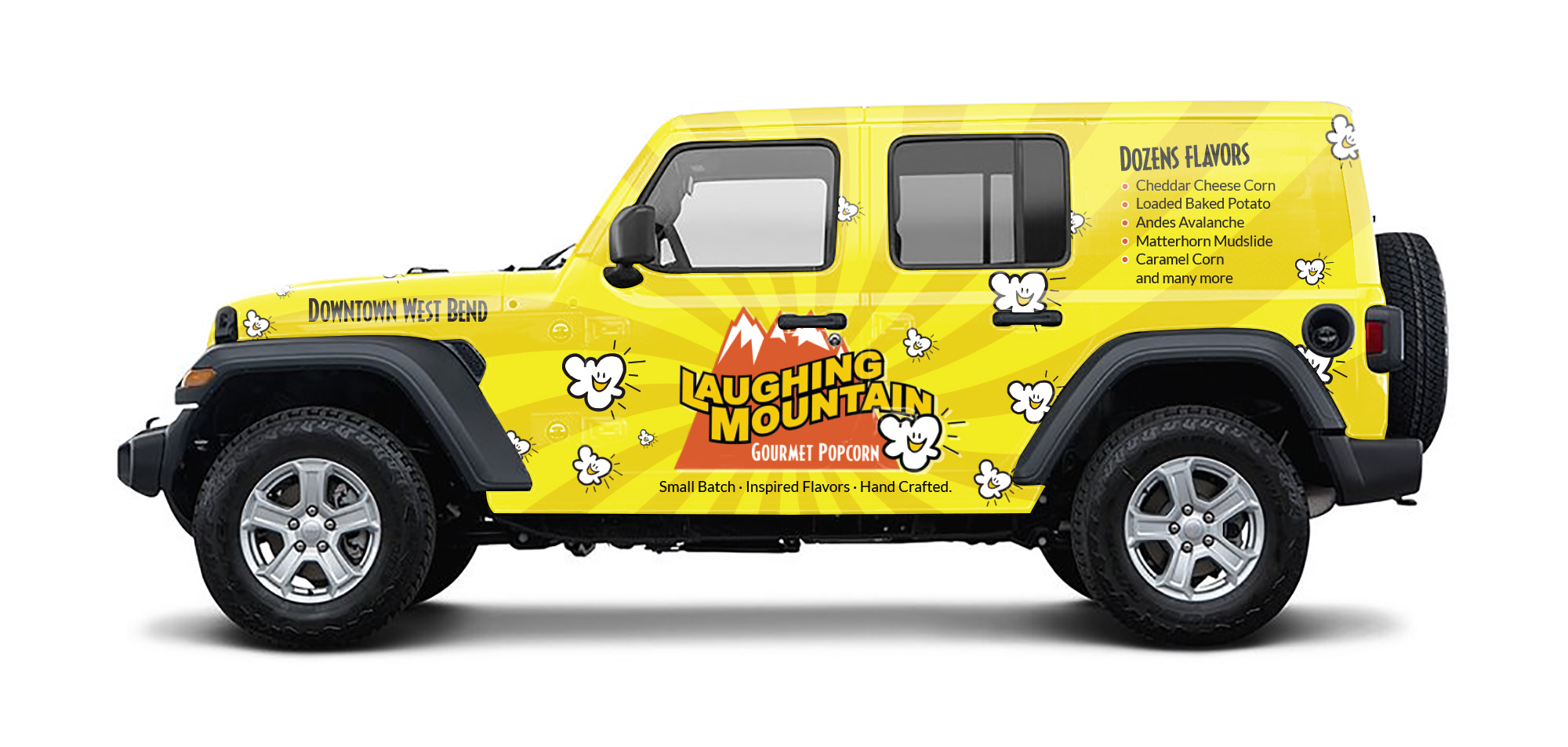 Car Wrap-Design von Abdulmumin Imam für Laughing Mountain Gourmet Popcorn | Design #30022825