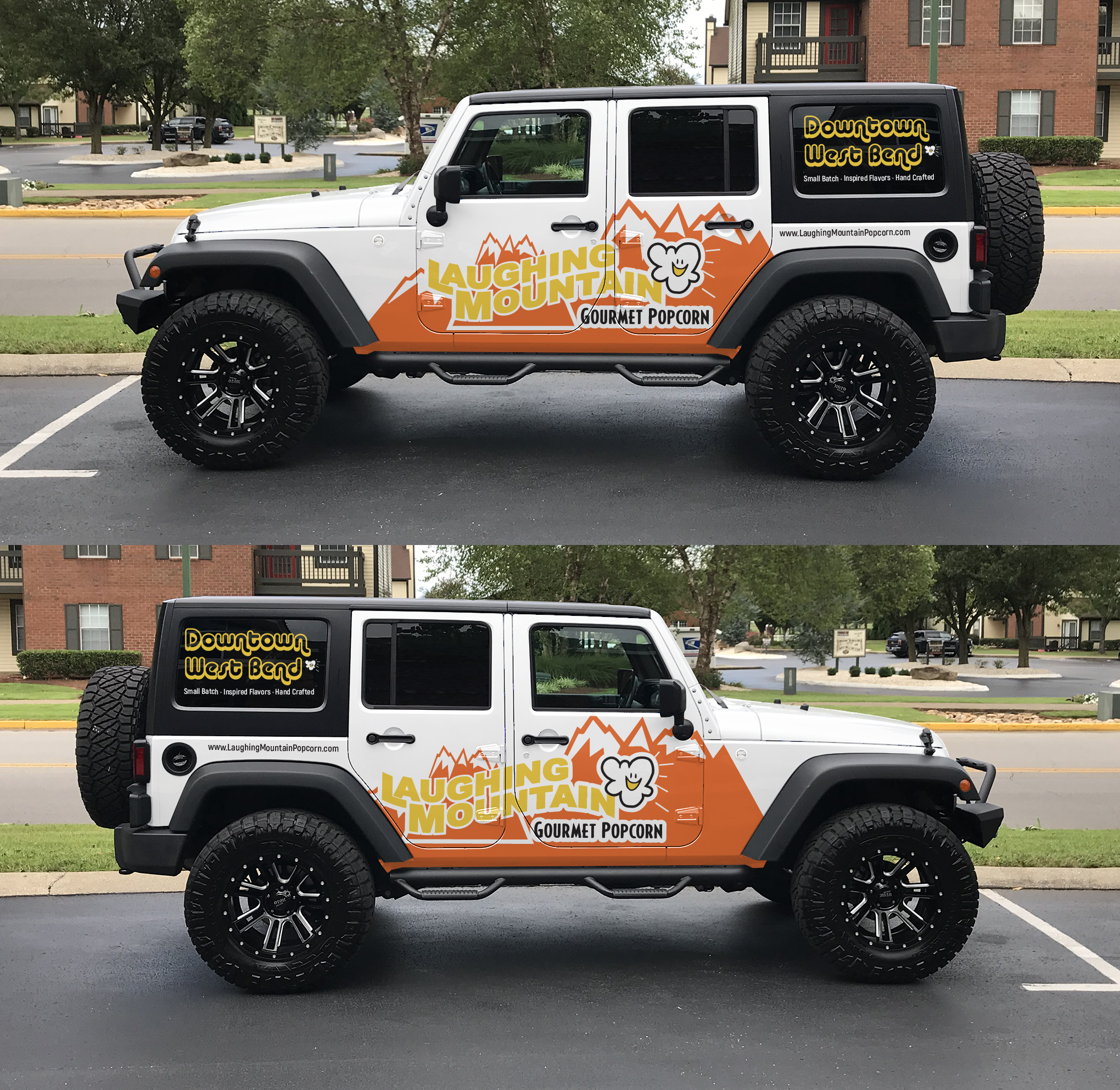 Car Wrap-Design von Adi Saos für Laughing Mountain Gourmet Popcorn | Design #30046737