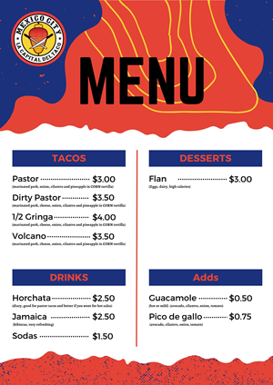 Menu Design by Nimra amjad