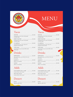 Menu Design by Fine Graphics House for this project | Design: #30075596