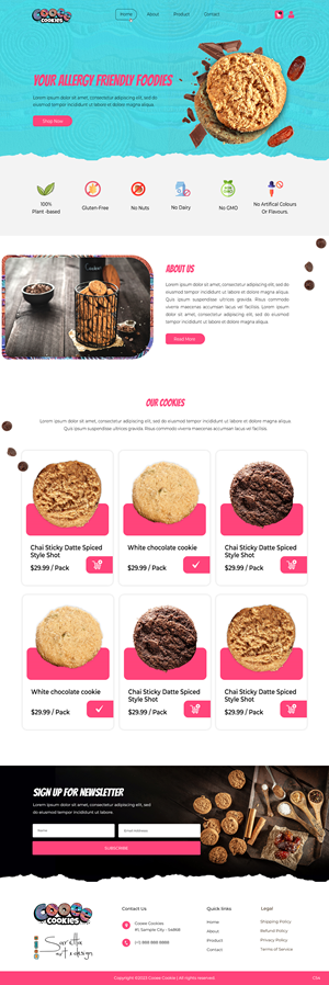 Web Design by pb for Cooee Cookies | Design: #30050189