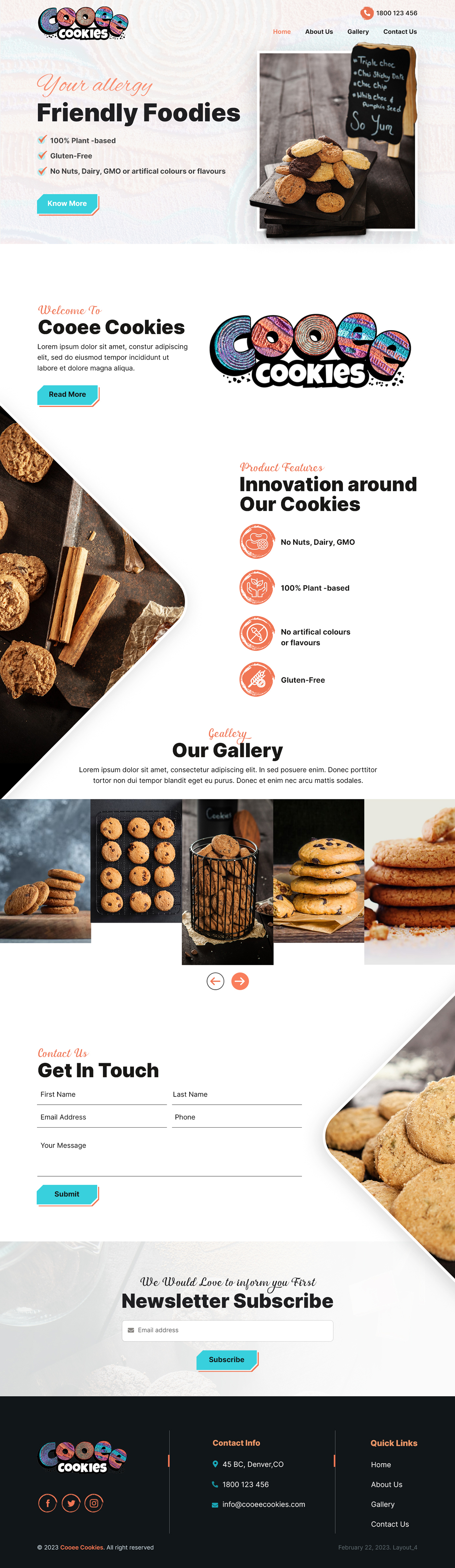 Web Design by sai.designer87 for Cooee Cookies | Design #30055622