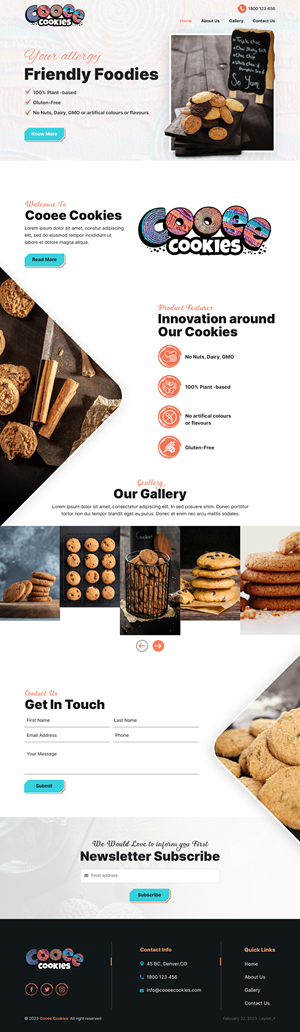 Web Design by sai.designer87 for Cooee Cookies | Design: #30055622