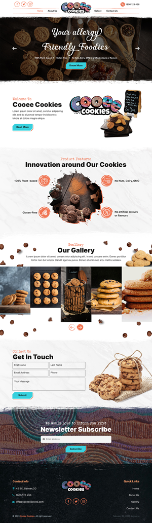 Web Design by sai.designer87 for Cooee Cookies | Design: #30055623