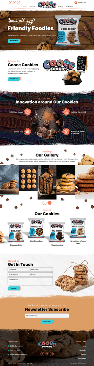 Web Design by sai.designer87 for Cooee Cookies | Design: #30063942