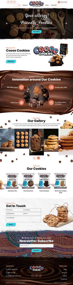 Web Design by sai.designer87 for Cooee Cookies | Design: #30063944