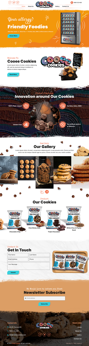 Web Design by sai.designer87 for Cooee Cookies | Design: #30083840