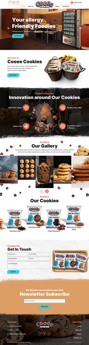Web Design by sai.designer87 for Cooee Cookies | Design: #30091999