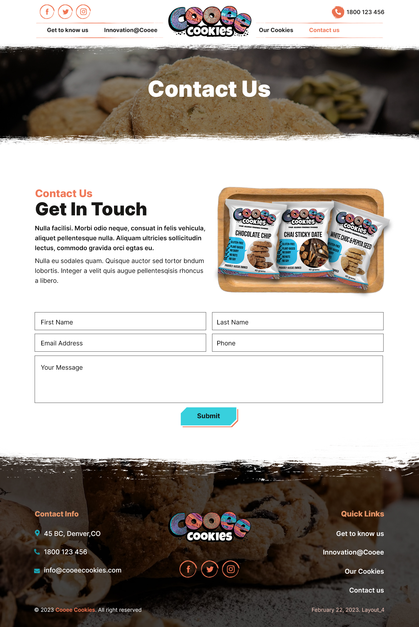 Web Design by sai.designer87 for Cooee Cookies | Design #30107784