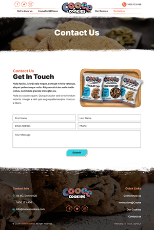 Web Design by sai.designer87 for Cooee Cookies | Design: #30107784