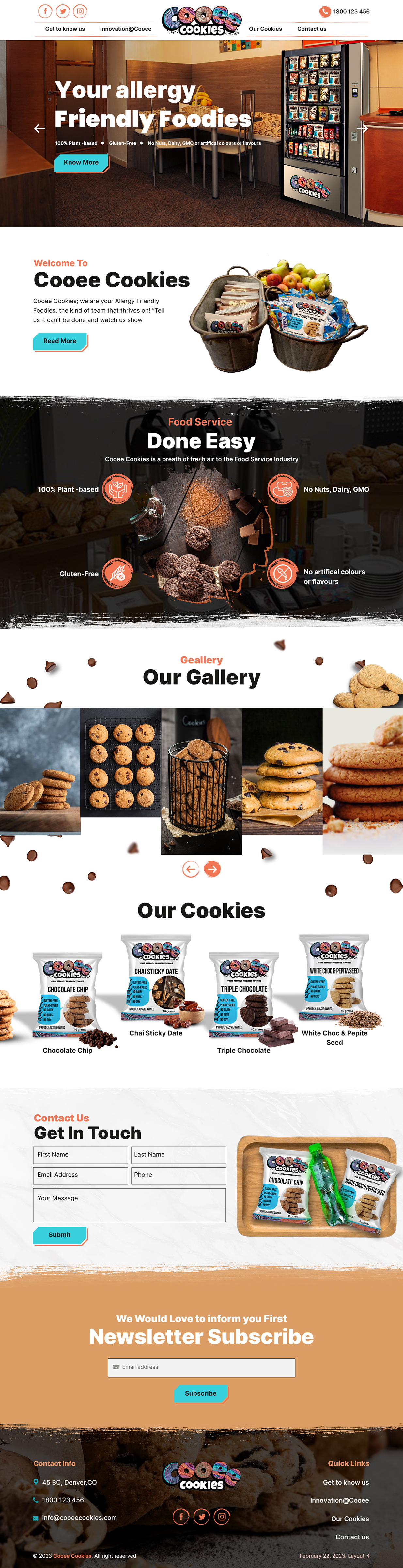 Web Design by sai.designer87 for Cooee Cookies | Design #30107788