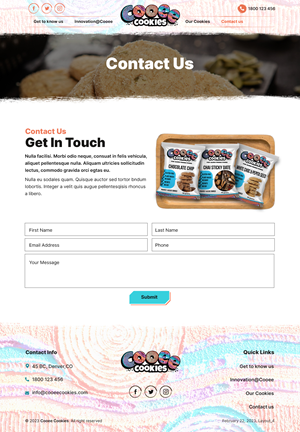 Web Design by sai.designer87 for Cooee Cookies | Design: #30120152