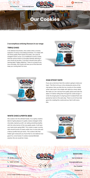 Web Design by sai.designer87 for Cooee Cookies | Design: #30120154
